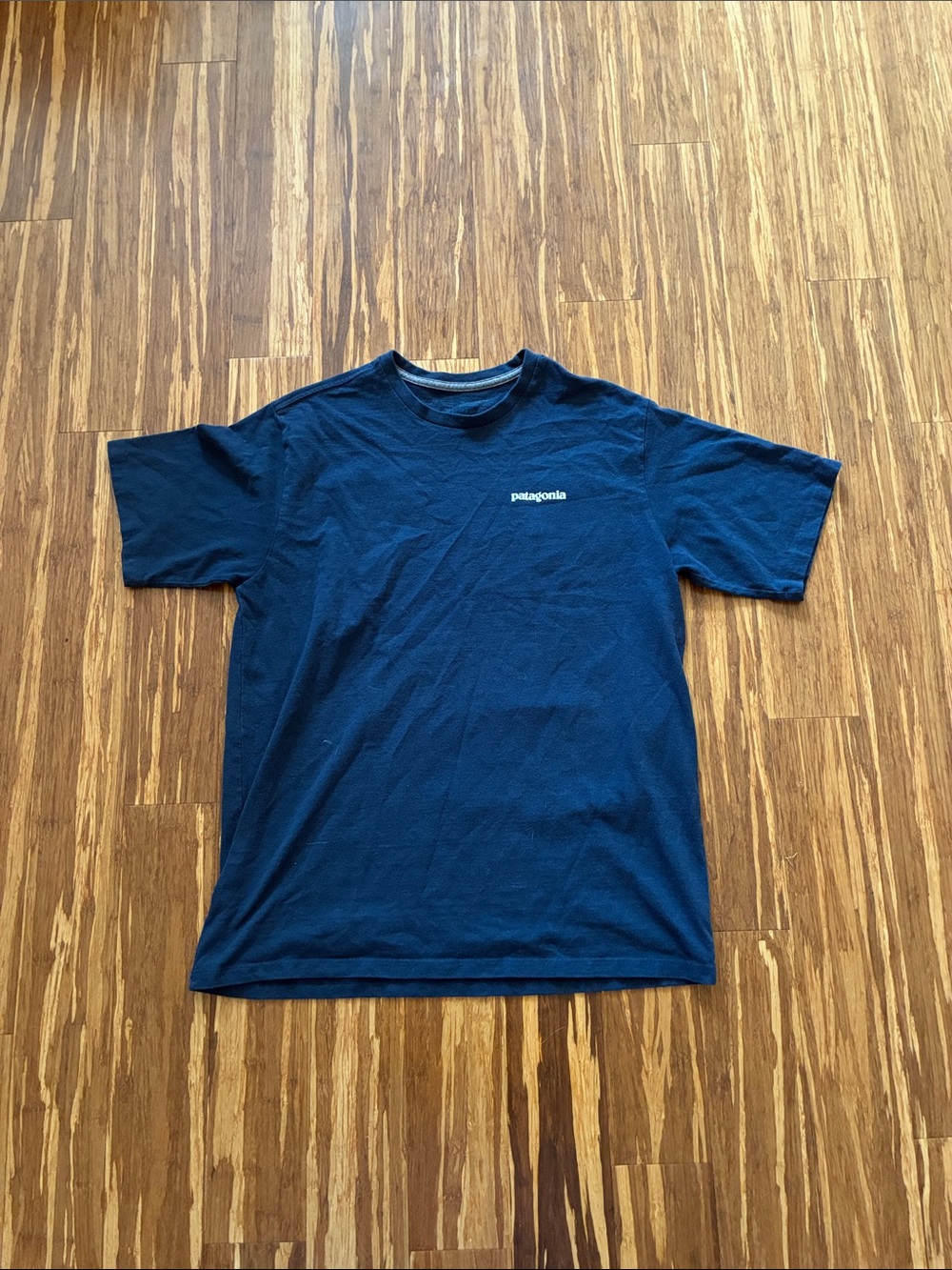Patagonia Short Sleeve Tee in Deep Blue with Chest Logo